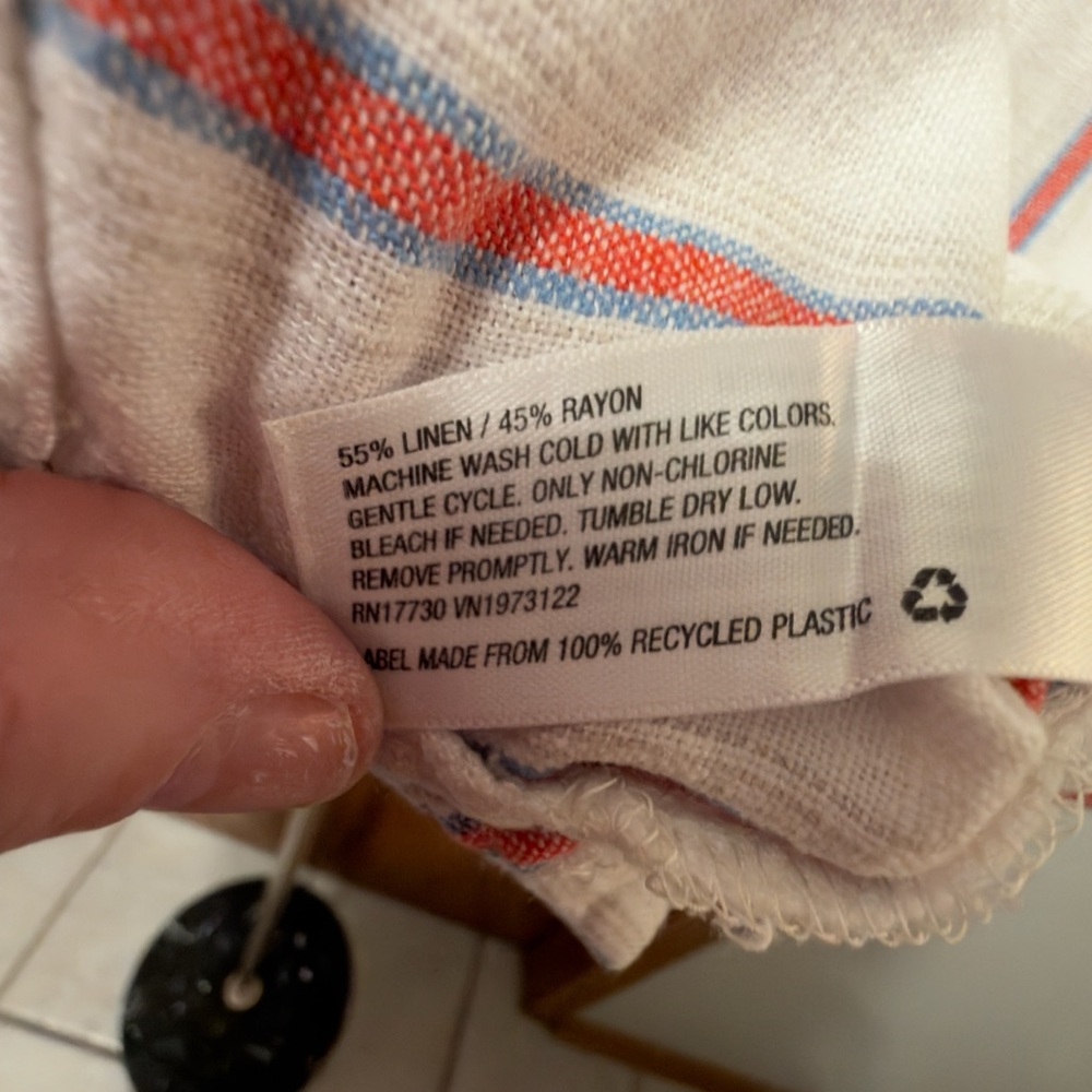 Universal Thread Linen Blend Striped Cropped Butt… - image 8